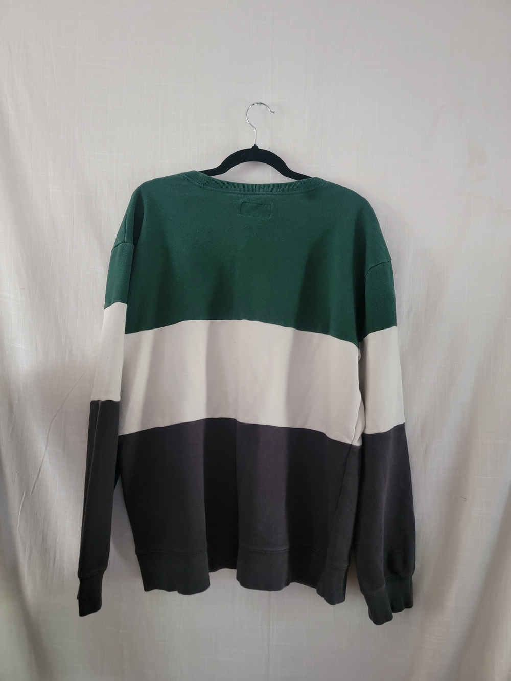 Original Use Men's Color Block Sweatshirt in Green & Black Large